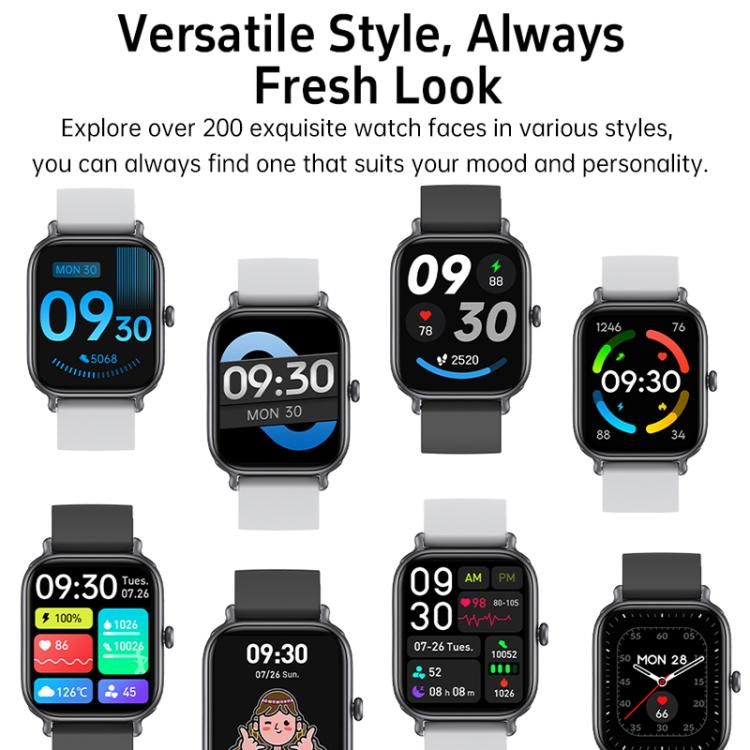 CX3 smart watch shown with multiple digital watch face designs