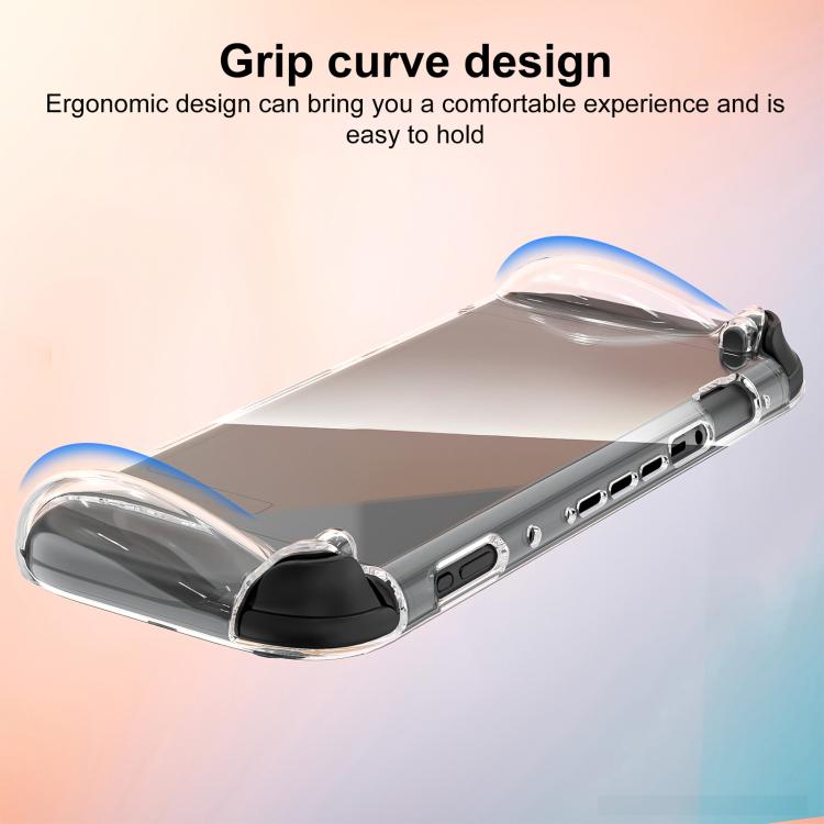 Transparent black TPU protective case with grip curve and side cutouts