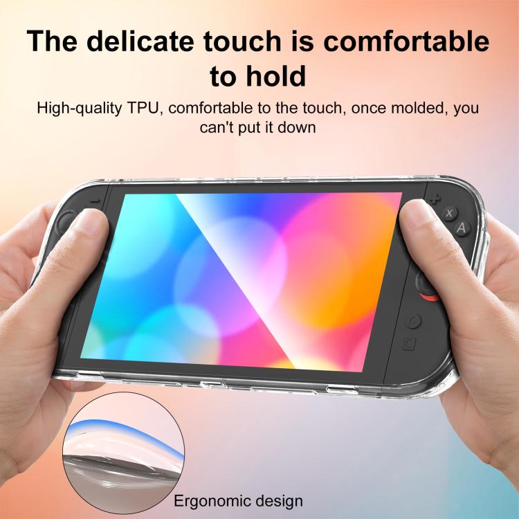 Transparent black TPU protective case for Nintendo Switch 2 held in hands