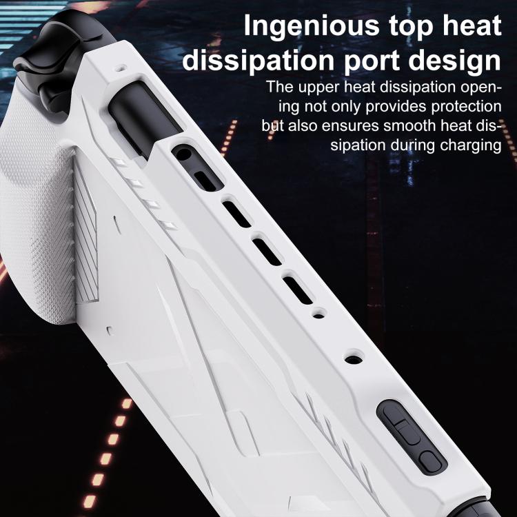 White Nintendo Switch 2 protective case with heat-dissipation port openings on back