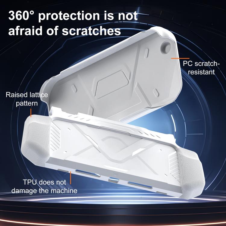 White Nintendo Switch 2 protective case with raised lattice grip and reinforced corners