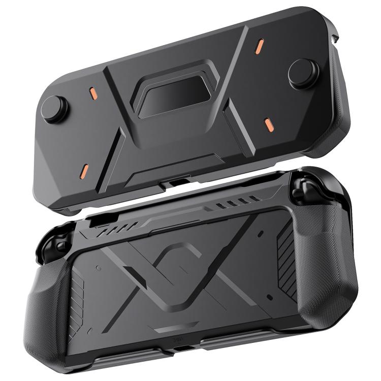 Black mecha-style protective case for Nintendo Switch 2 with TPU and PC shells