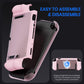 Pink TPU protective case parts with front cover and back frame for secure assembly