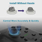 Game controller joystick with sponge aiming ring and control indicators