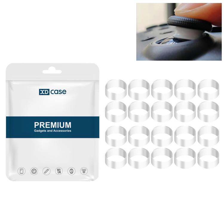 White joystick silicone protectors set with retail package and 20 cap rings