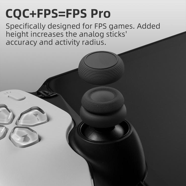 Black joystick thumb grip set installed on controller for enhanced analog stick control