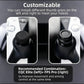 Two installed black thumb grip caps on left and right controller thumbsticks