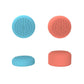 Silicone thumbstick caps with textured anti-slip grip, blue and orange set