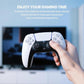 Black joystick thumb grip cap installed on white game controller analog stick.