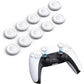 Set of 10 white joystick thumb grip replacement caps with textured rubber tops.