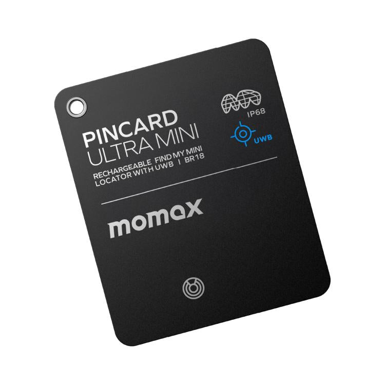 Black PINCARD Ultra Mini wireless charging anti-loss card locator