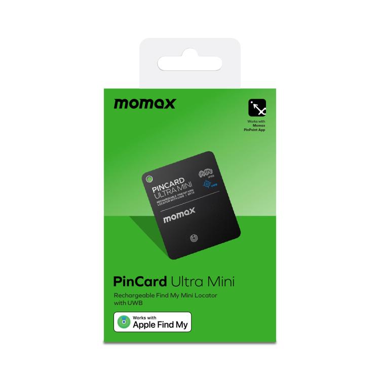 momax PINCARD Ultra Mini retail box with black mini card locator