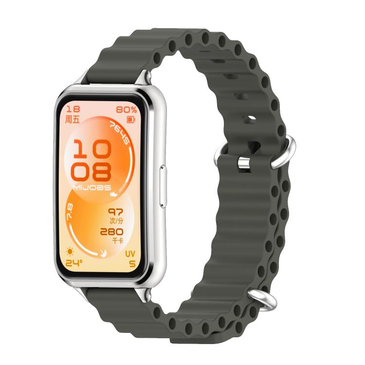 MIJOBS Ocean Silicone Breathable Watch Band, For Huawei Band 11 / Band 11 Pro