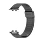 Black Milanese stainless steel watch band with magnetic clasp and connector ends