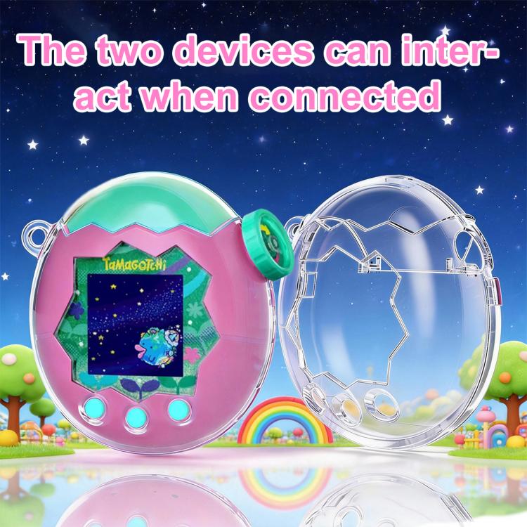 Crystal protective cases set, pink and blue clear oval shells for device protection