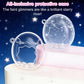 Crystal protective cases, clear oval shells shown side by side with front cutouts