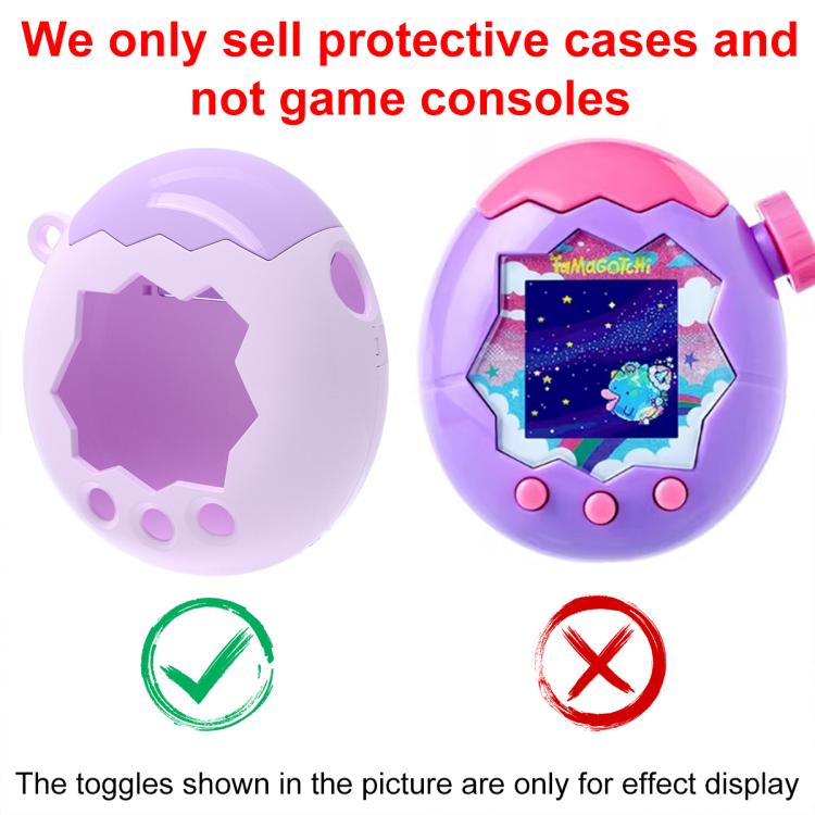 Two-tone protective device case with purple shell and built-in screen window