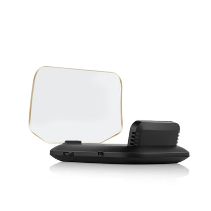 Car head-up display HUD with clear screen and black mounting base