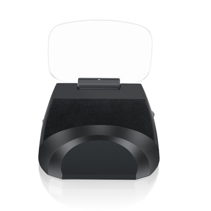 Car HUD head-up display unit in black with clear screen cover stand