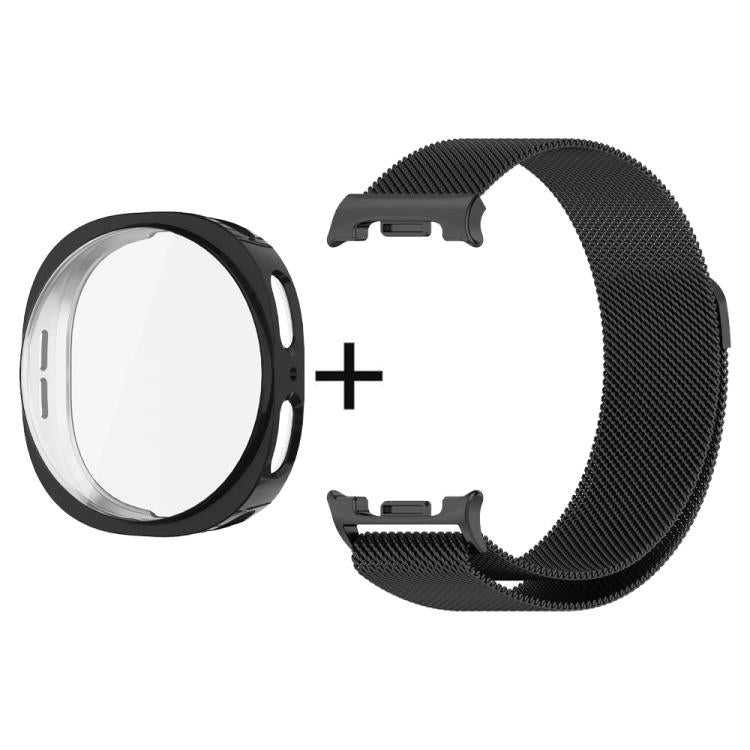 Black Milanese watch band and matching protective case