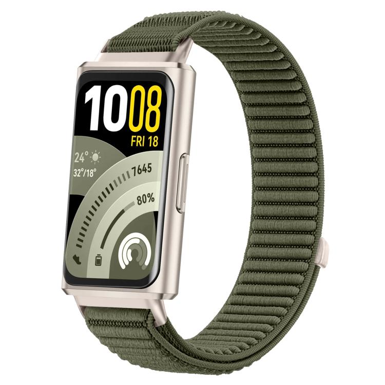 xDfind Woven Nylon Hook And Loop Fastener Metal Interface Watch Band, For Huawei Band 11 Pro / 11