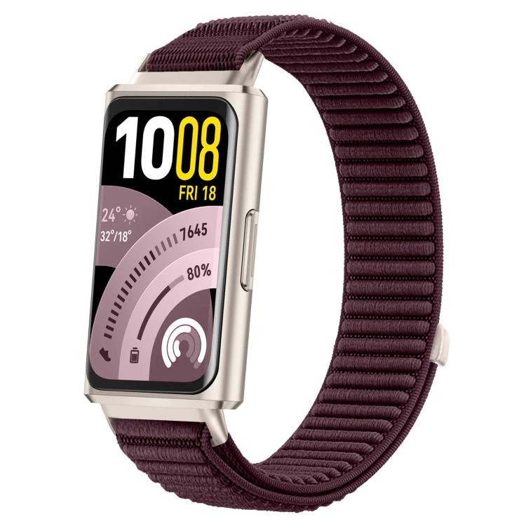 xDfind Woven Nylon Hook And Loop Fastener Metal Interface Watch Band, For Huawei Band 11 Pro / 11
