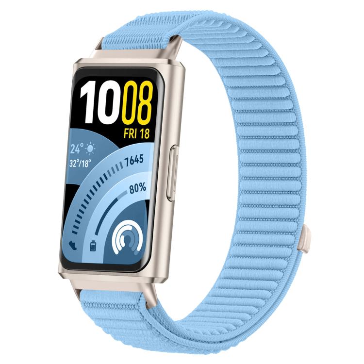 xDfind Woven Nylon Hook And Loop Fastener Metal Interface Watch Band, For Huawei Band 11 Pro / 11