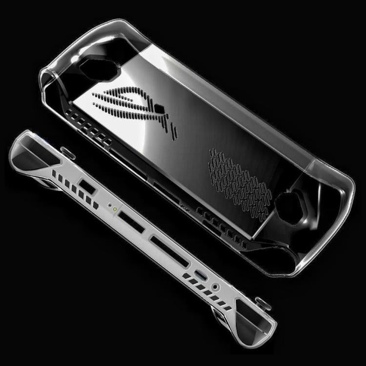 Transparent TPU protective case for ASUS ROG Ally with vented cutouts and open ports