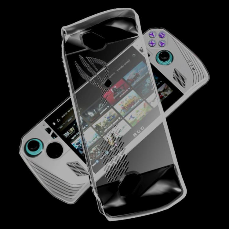 Clear TPU case for ASUS ROG Ally with screen-visible front opening and vent slots