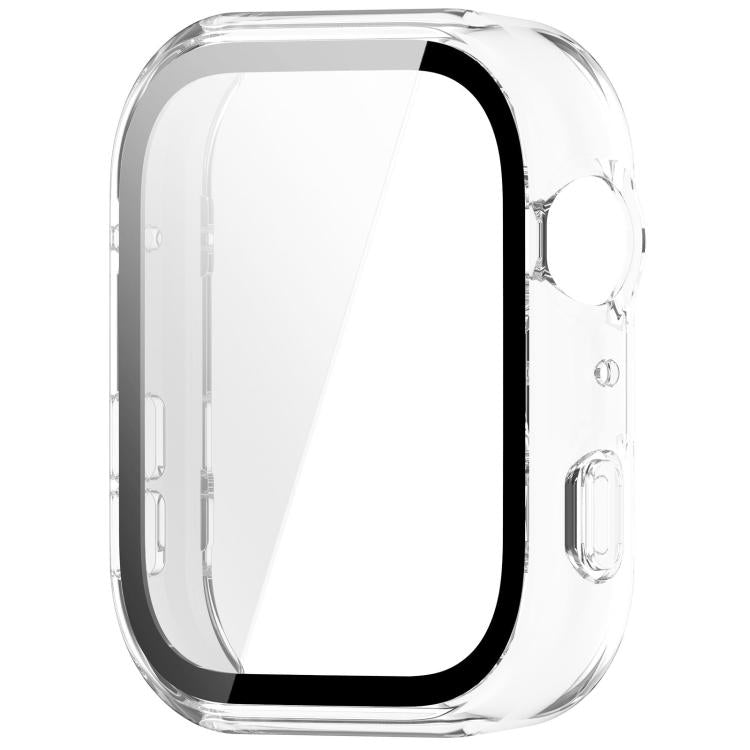 Clear xDfind watch case with integrated screen protector, front view
