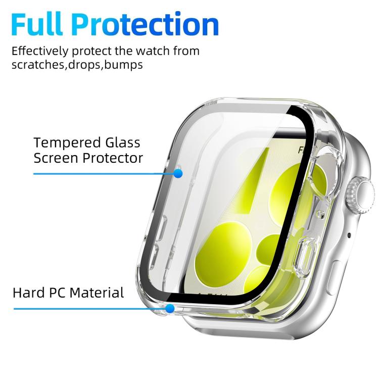 Clear xDfind watch case with integrated screen protector, shown fitted on a watch