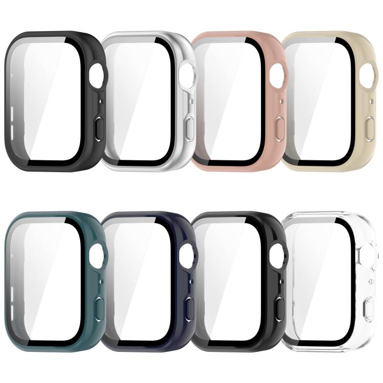 Eight PC watch cases with integrated screen protectors in assorted colors