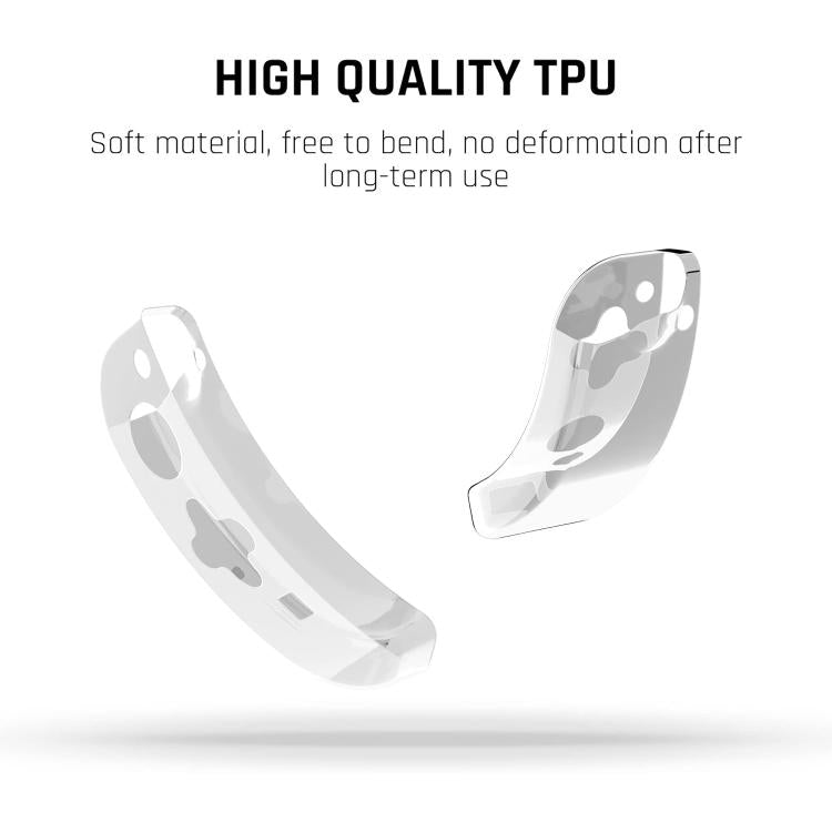 Clear TPU joystick caps with soft, bendable protective design and cutouts