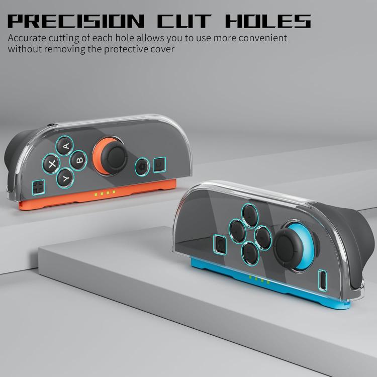 Crystal PC Joy-Con case with orange inner frame and blue button accents