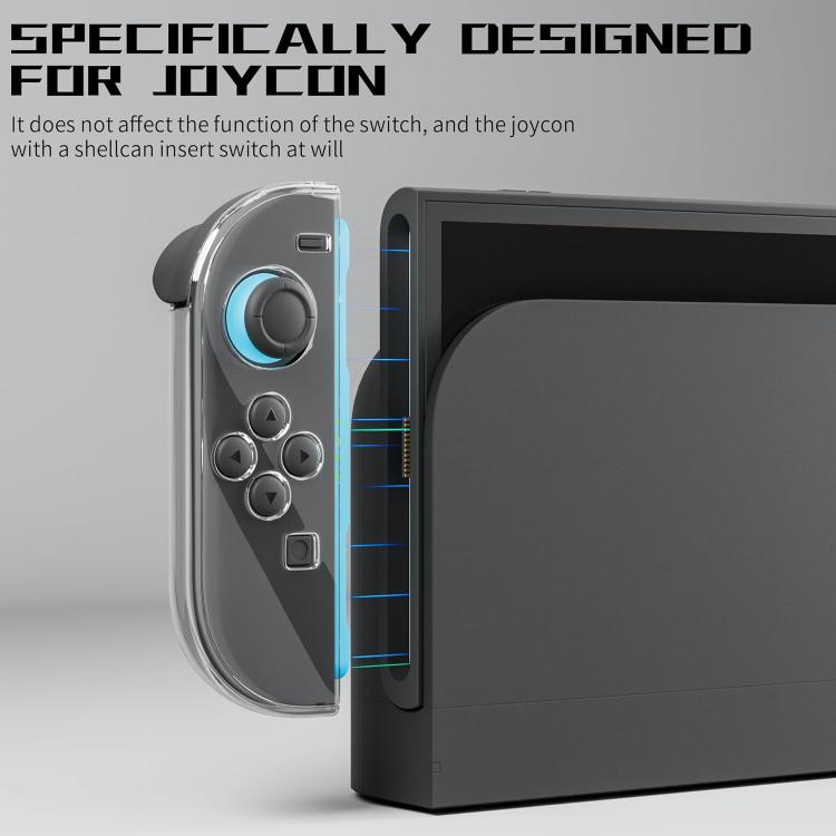 Crystal PC Joy-Con case with clear shell and visible side openings and blue buttons