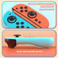 Silicone protective Joy-Con case set with attached joystick caps on controllers