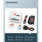Thermal label printer accessories set: printer, USB cable, power adapter, cables