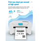 Waybill label printer speed performance graphic with printer and inserted label