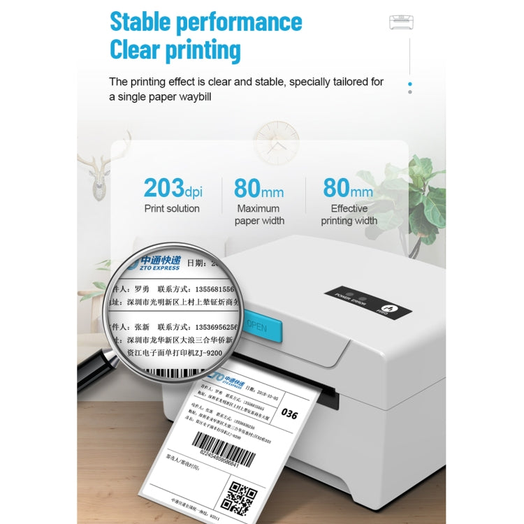 Thermal label printer with white body printing a single paper waybill