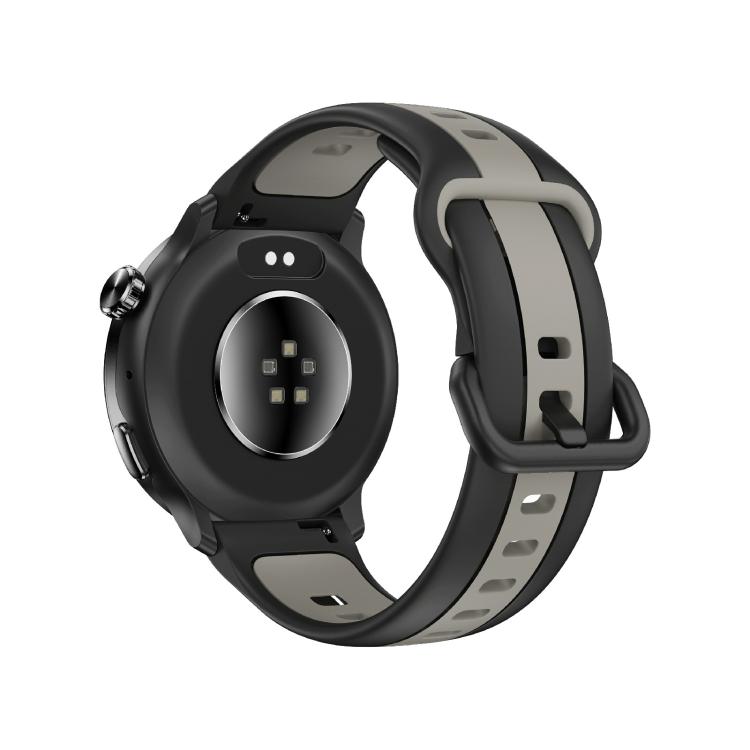S666 sport smartwatch with black and gray silicone band and rear health sensors
