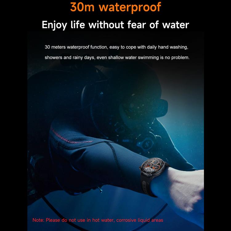 S666 sport smartwatch with black band worn underwater