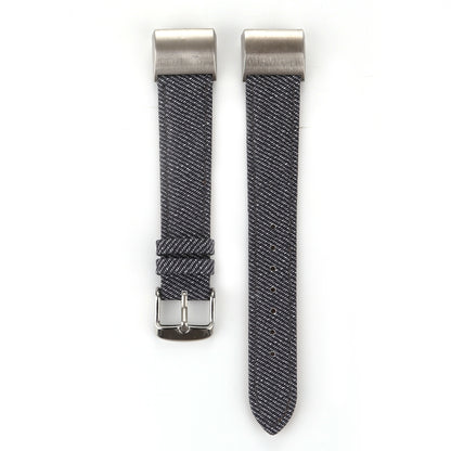 Cowboy Texture Genuine Leather Replacement Strap Watchband, For Fitbit Charge 2