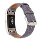 Cowboy Texture Genuine Leather Replacement Strap Watchband, For Fitbit Charge 2