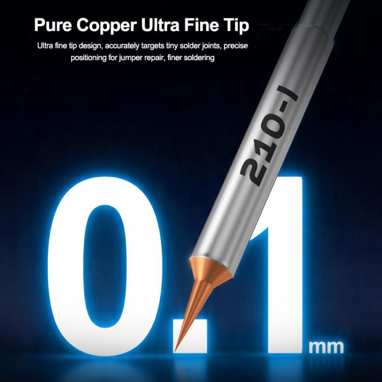 Relife 210 ultra-fine copper soldering tip with conical point close-up