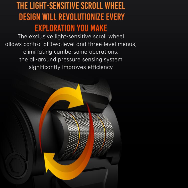 KT91 smartwatch close-up of textured side scroll wheel