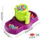 Bee balance sensory toy set with green honey pot, purple base, and multicolor bee pieces