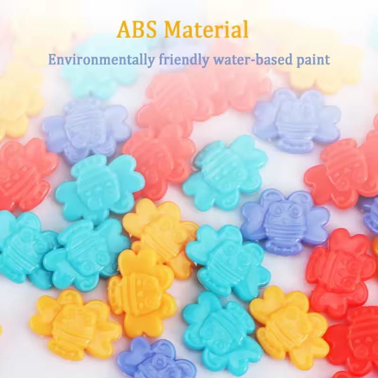 Colorful bee-shaped plastic pieces for a balance sensory toy