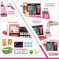 Pink kids cash register playset with card reader and coin accessories