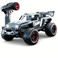 Grey 1:14 remote control off-road Jeep-style SUV with rugged tires and handheld controller.