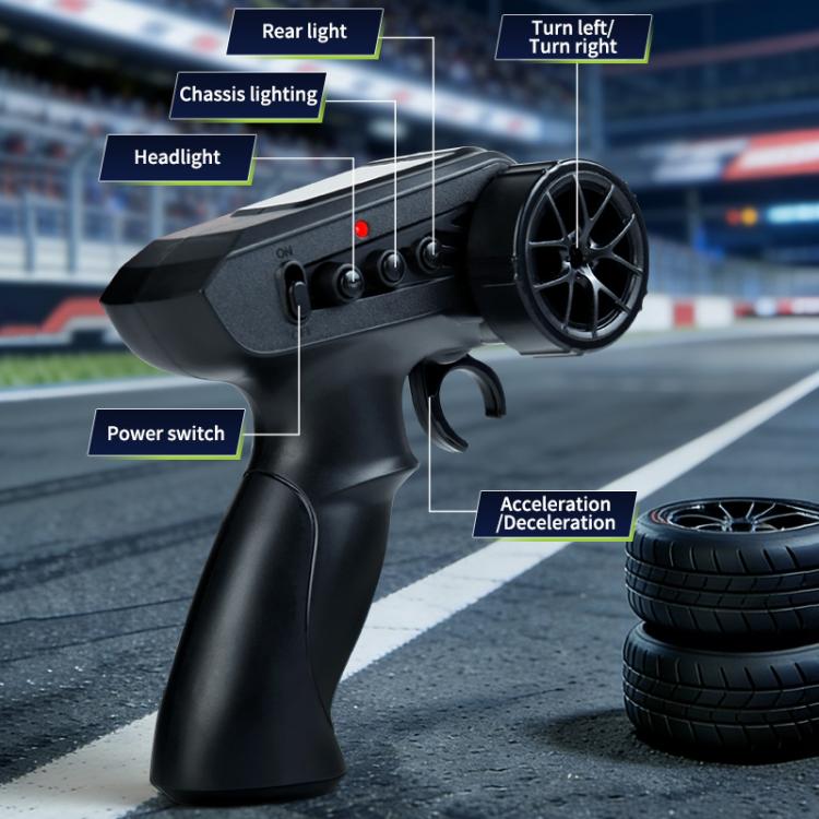 Black RC car remote controller with trigger and buttons